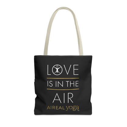 Love Is In The Air Tote Bag | Aerial Yoga Typography Tote