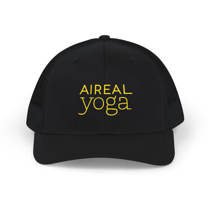 Aireal Yoga Embroidered Trucker Cap | Snapback Mesh Hat