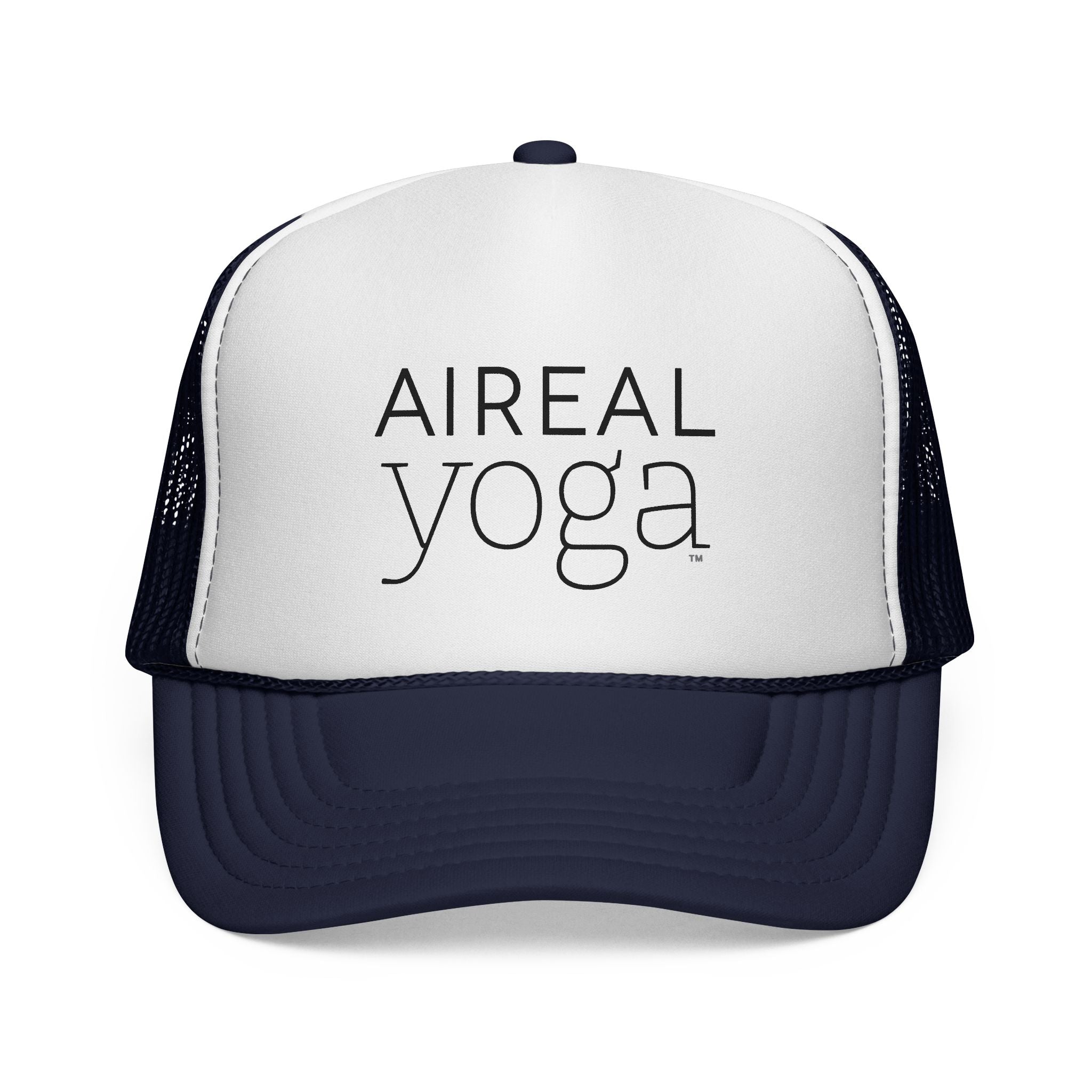 AIREAL yoga Trucker Cap | Embroidered Mesh Hat, Fitness Activewear