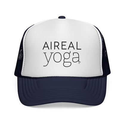 AIREAL yoga Trucker Cap | Embroidered Mesh Hat, Fitness Activewear