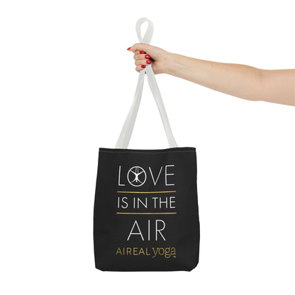 Love Is In The Air Tote Bag | Aerial Yoga Typography Tote