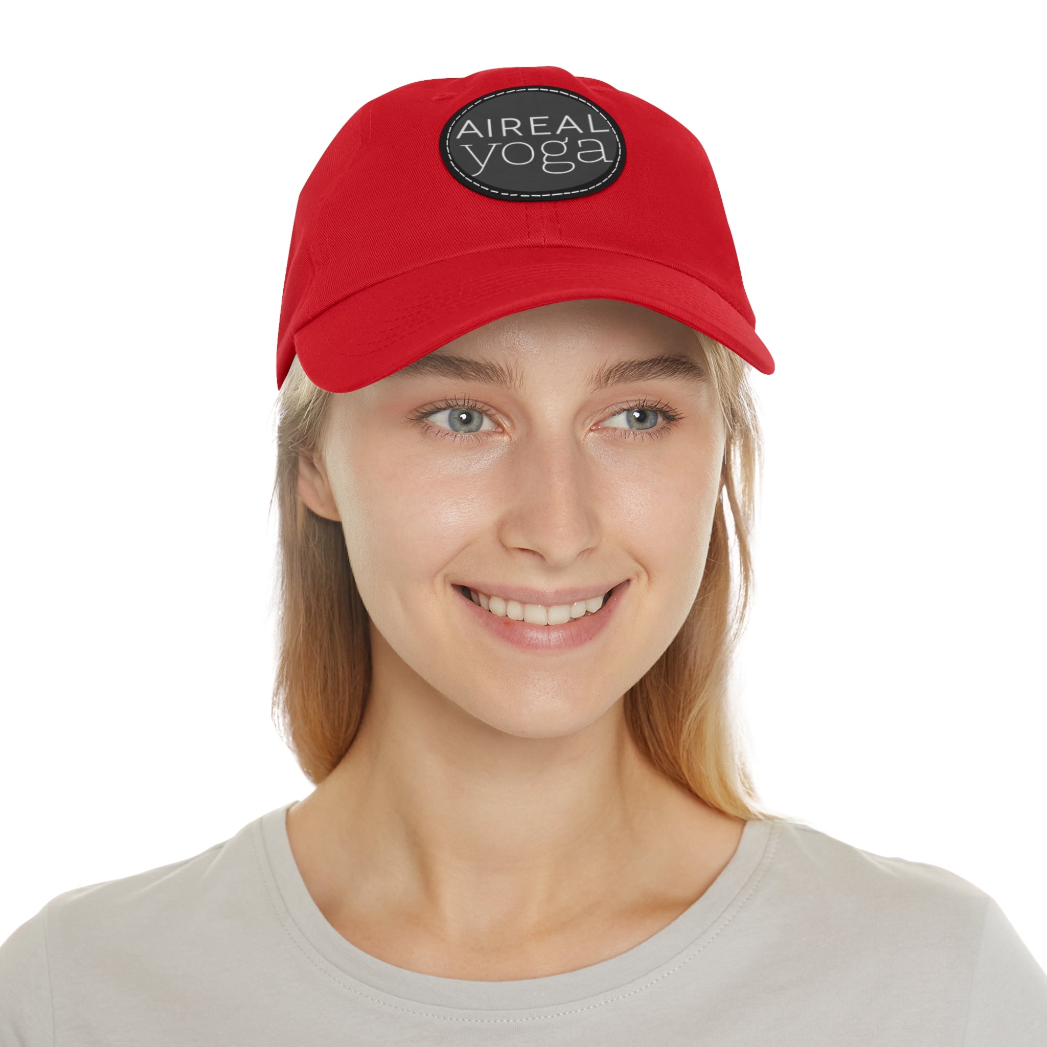 AIREAL Yoga patch hat | Dad Hat with Round Leather Patch