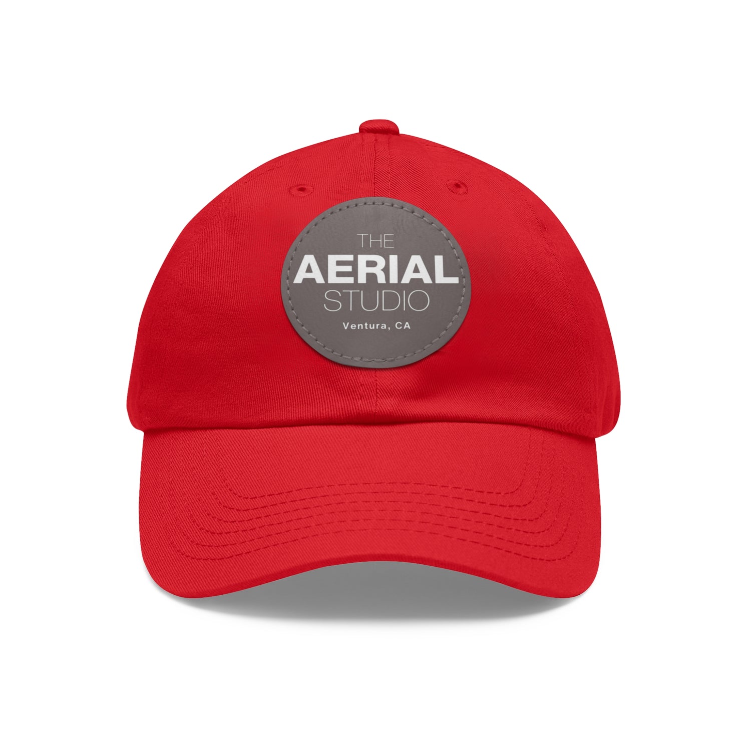 Aerial Studio Round Leather Patch Hat | Dad Hat with Leather Patch