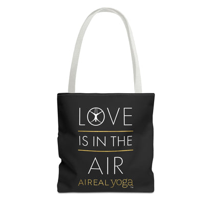 Love Is In The Air Tote Bag | Aerial Yoga Typography Tote