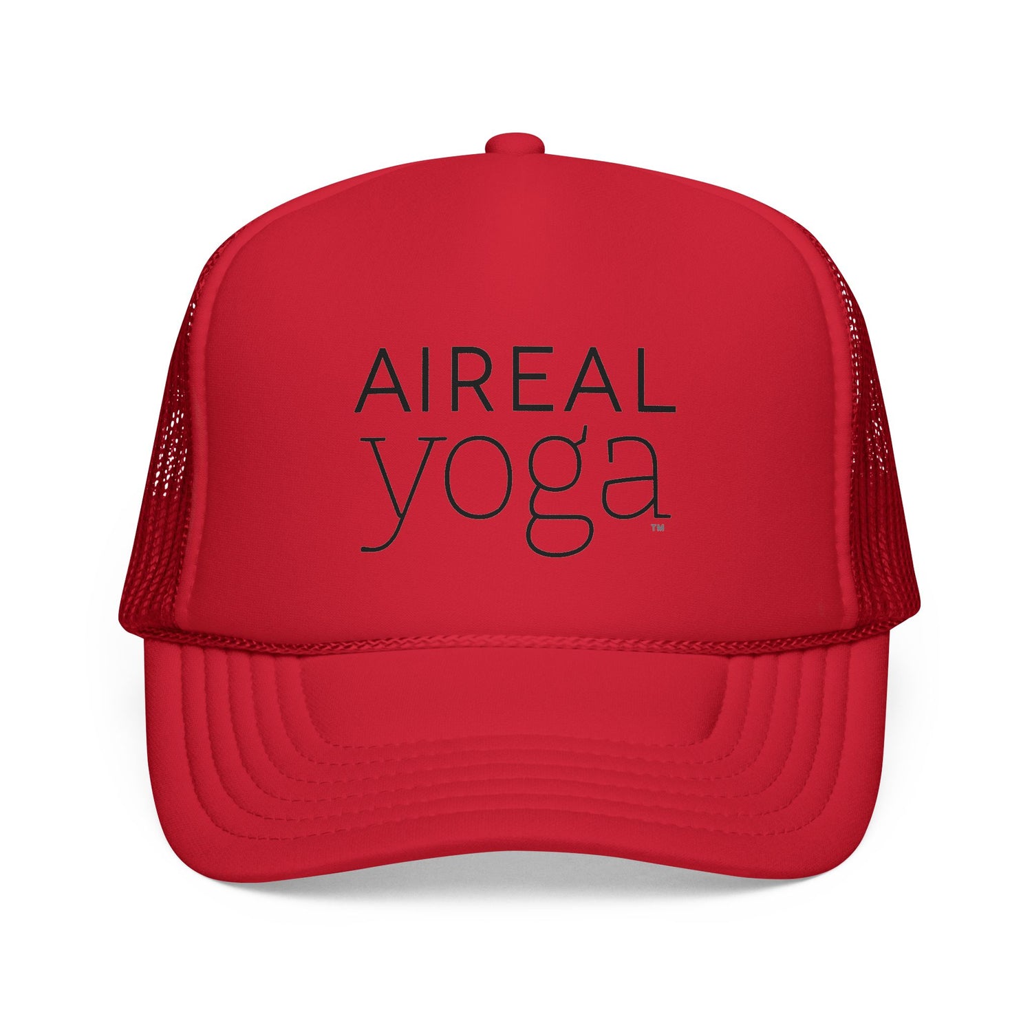 AIREAL yoga Trucker Cap | Embroidered Mesh Hat, Fitness Activewear
