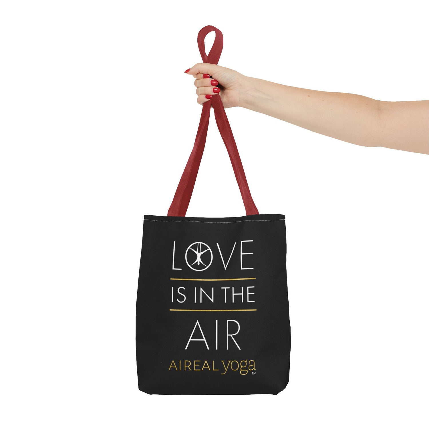 Love Is In The Air Tote Bag | Aerial Yoga Typography Tote