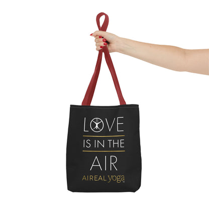Love Is In The Air Tote Bag | Aerial Yoga Typography Tote