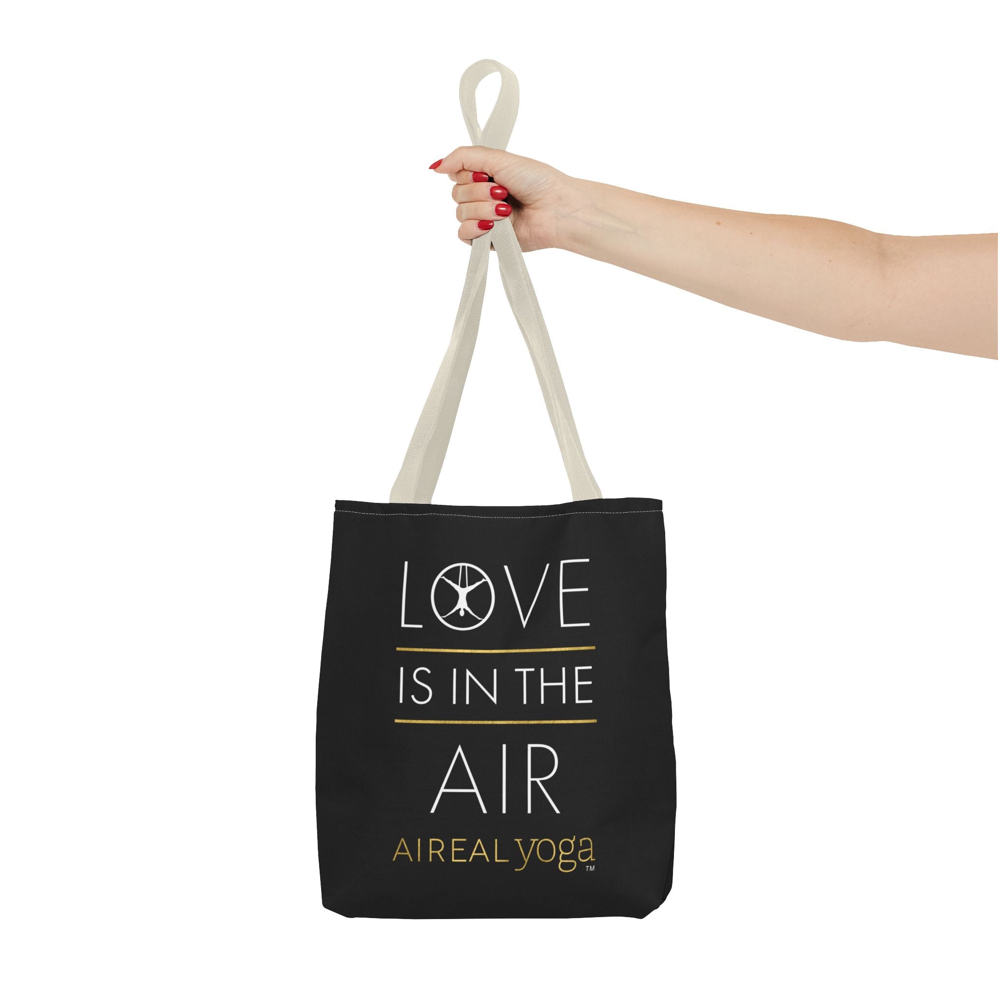 Love Is In The Air Tote Bag | Aerial Yoga Typography Tote