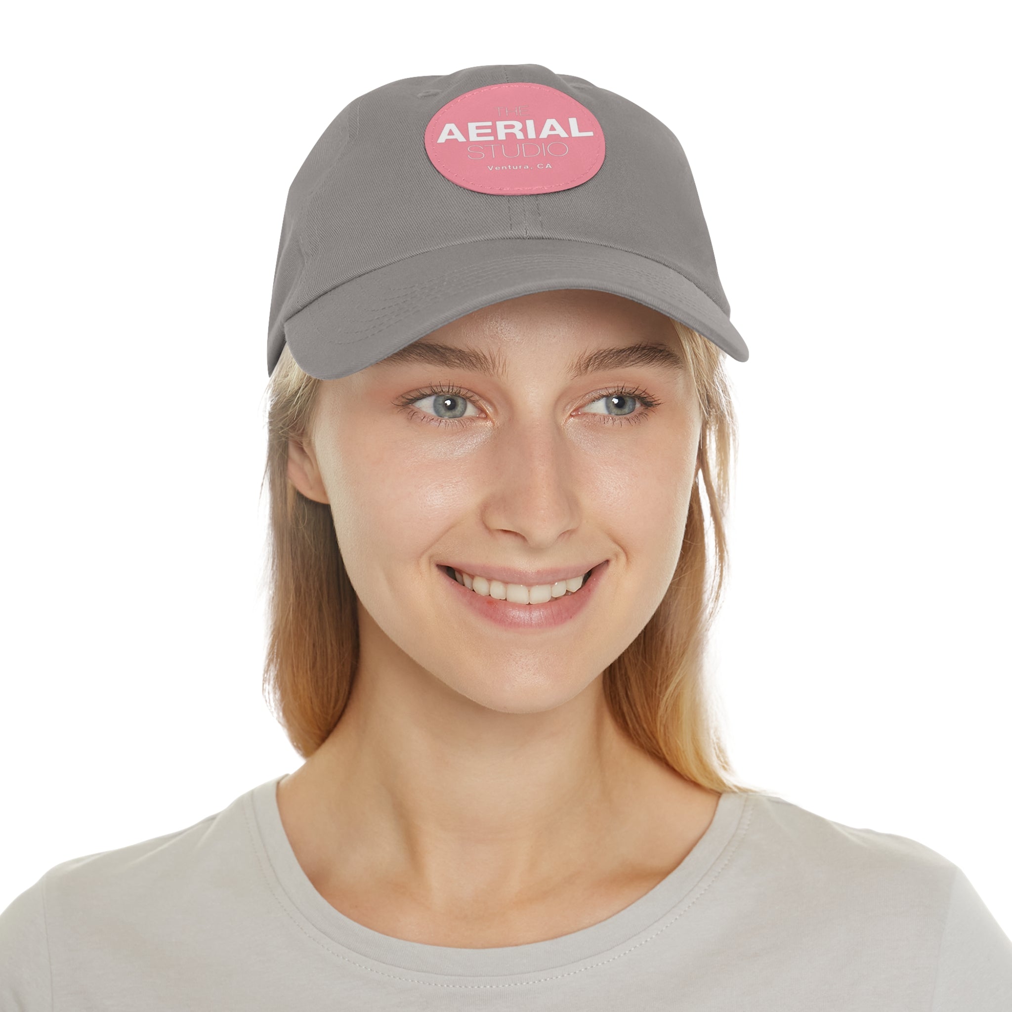 Aerial Studio Round Leather Patch Hat | Dad Hat with Leather Patch