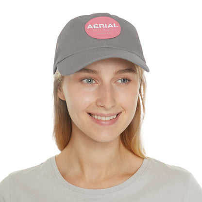 Aerial Studio Round Leather Patch Hat | Dad Hat with Leather Patch