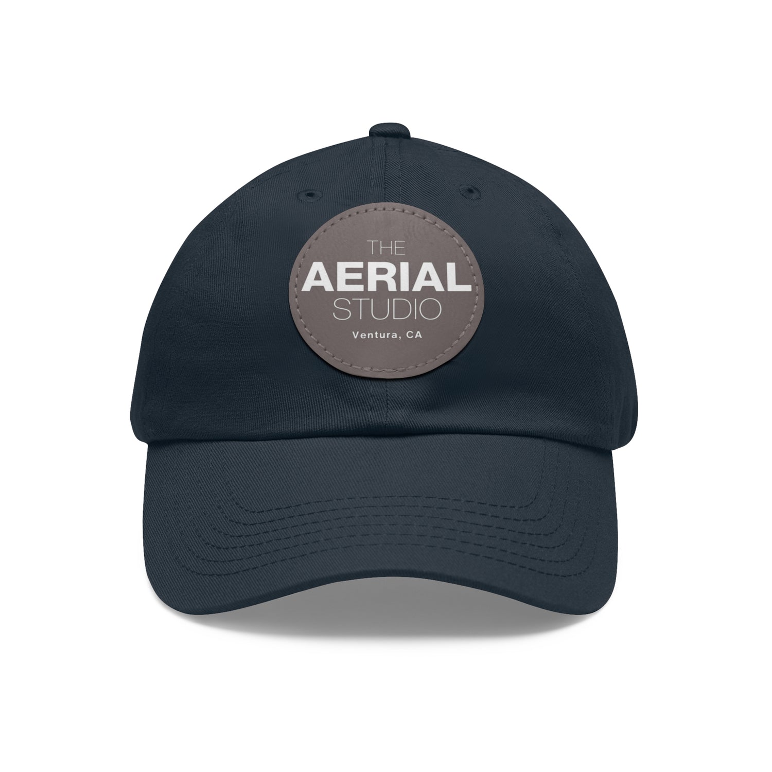 Aerial Studio Round Leather Patch Hat | Dad Hat with Leather Patch