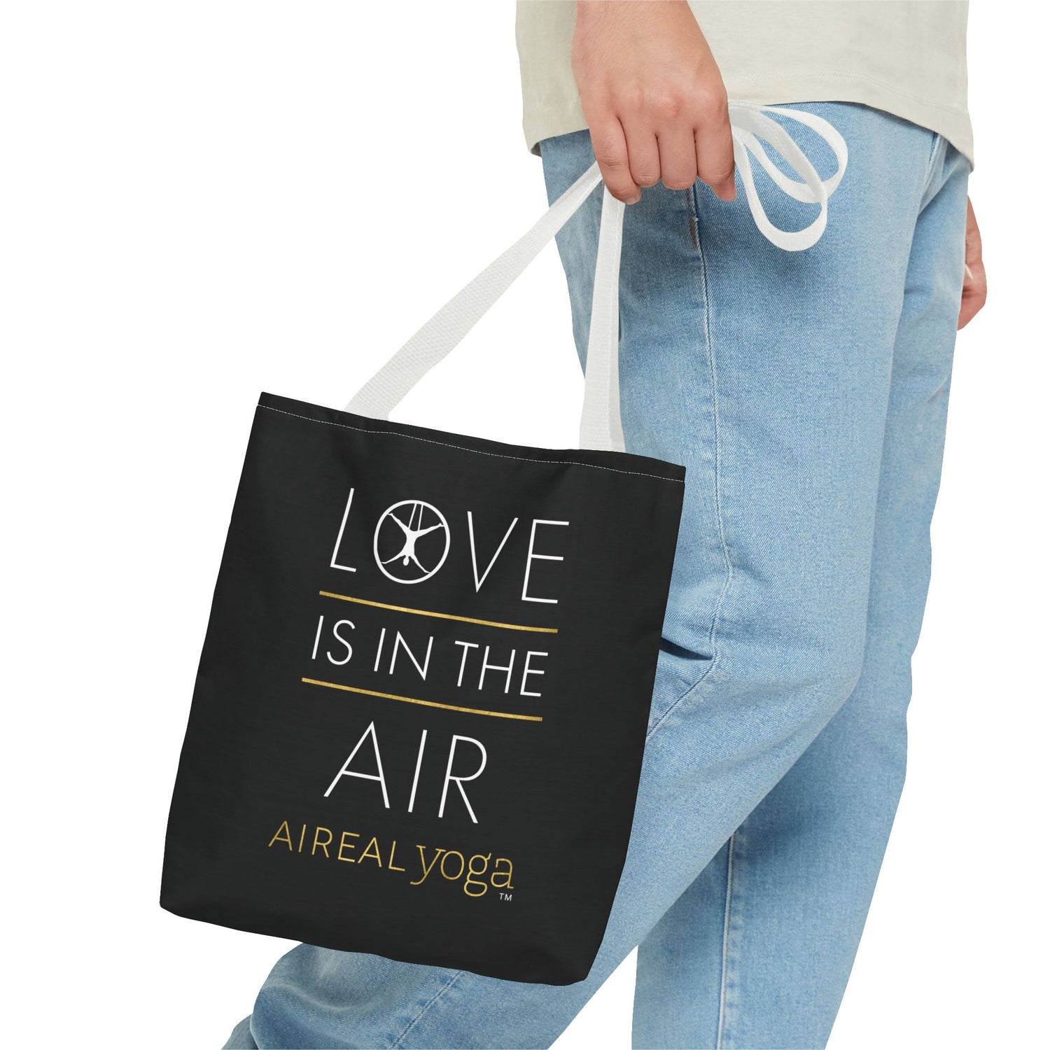 Love Is In The Air Tote Bag | Aerial Yoga Typography Tote