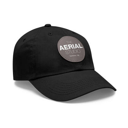 Aerial Studio Round Leather Patch Hat | Dad Hat with Leather Patch