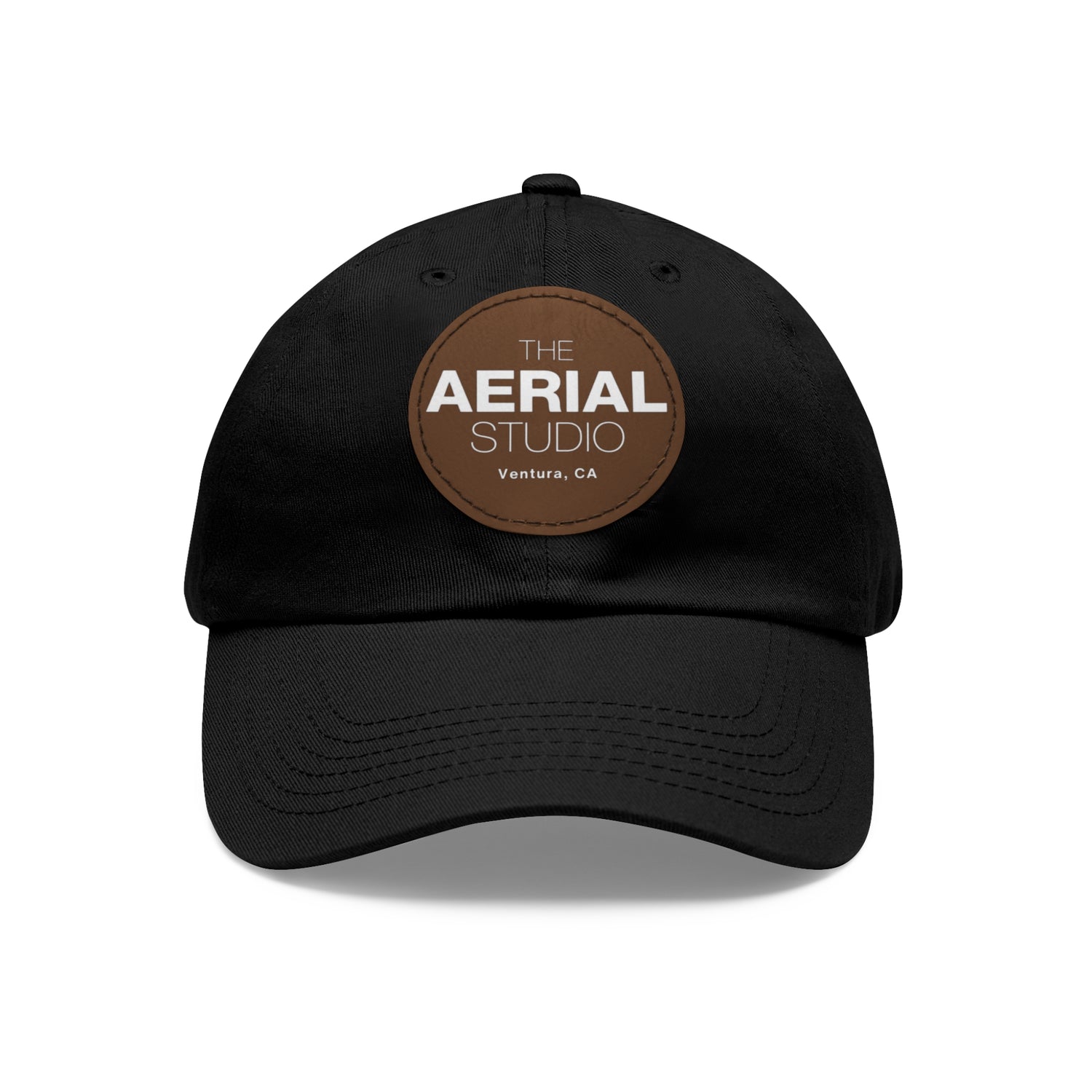 Aerial Studio Round Leather Patch Hat | Dad Hat with Leather Patch