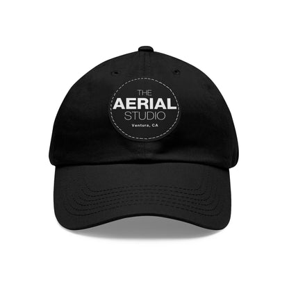 Aerial Studio Round Leather Patch Hat | Dad Hat with Leather Patch