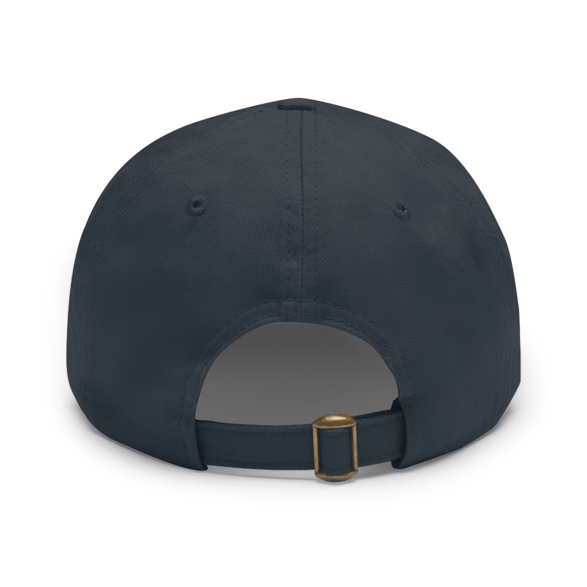 Aerial Studio Round Leather Patch Hat | White dad cap with blue logo