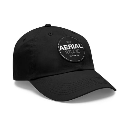 Aerial Studio Round Leather Patch Hat | Dad Hat with Leather Patch