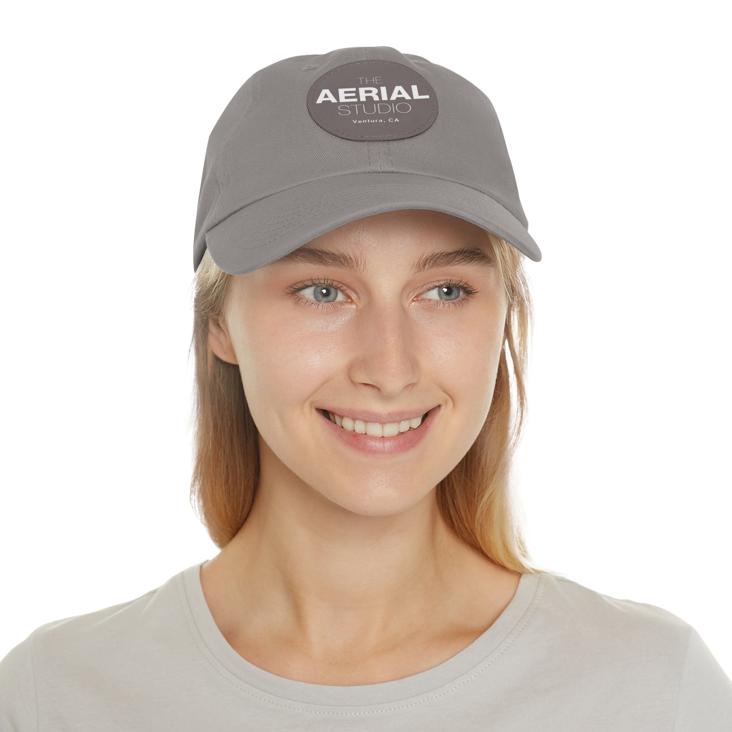 Aerial Studio Round Leather Patch Hat | Dad Hat with Leather Patch