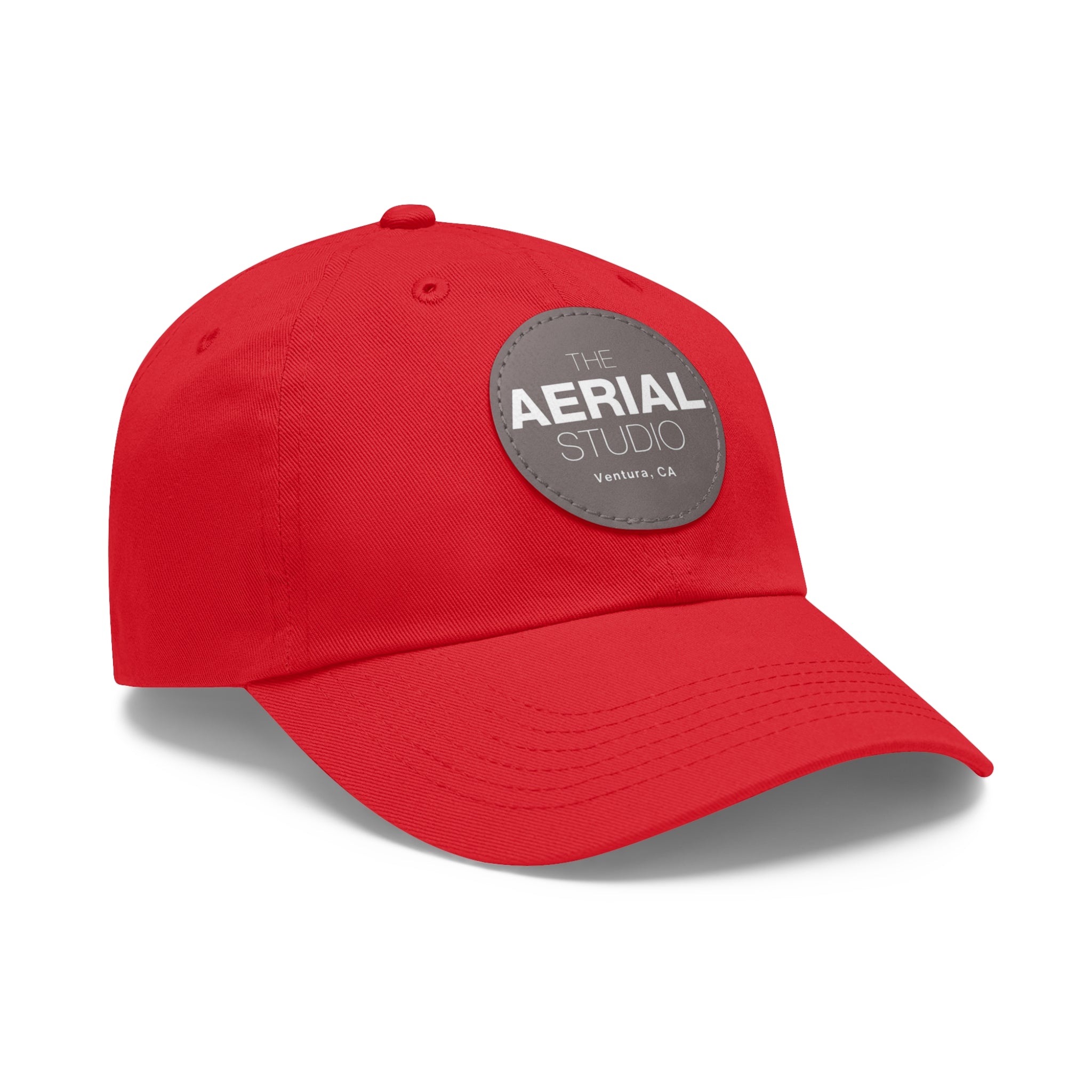 Aerial Studio Round Leather Patch Hat | Dad Hat with Leather Patch