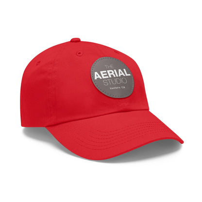 Aerial Studio Round Leather Patch Hat | Dad Hat with Leather Patch