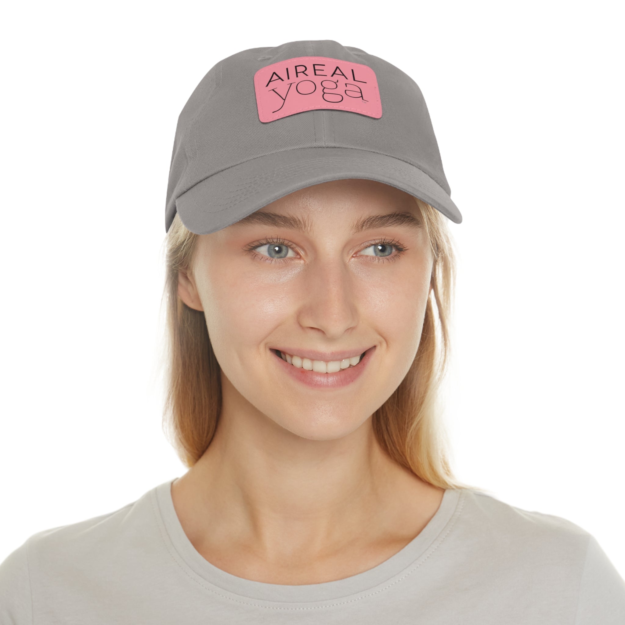 Aireal Yoga Leather Patch Dad Hat | Rectangle Logo