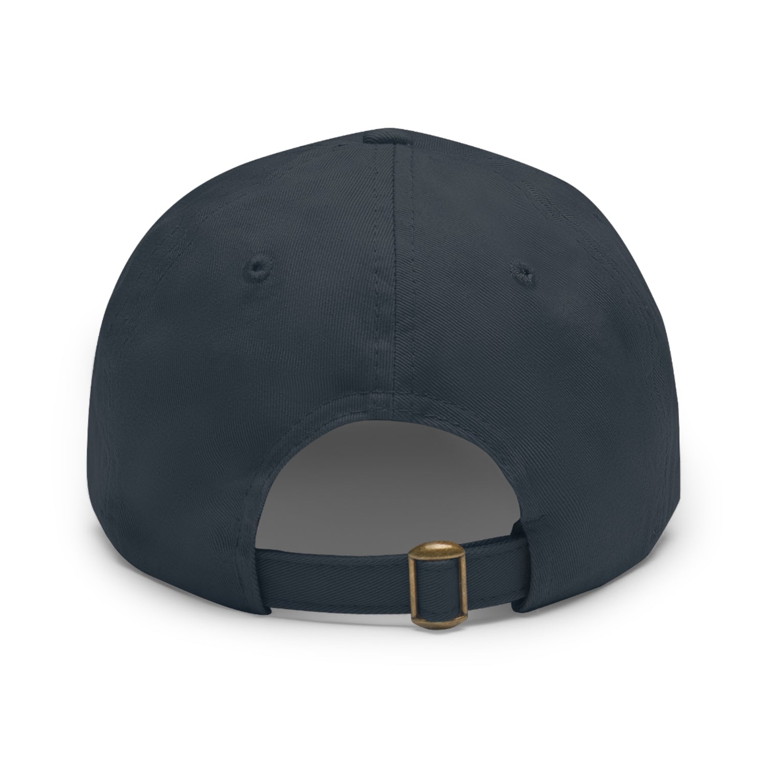 Aerial Studio Round Leather Patch Hat | White dad cap with blue logo