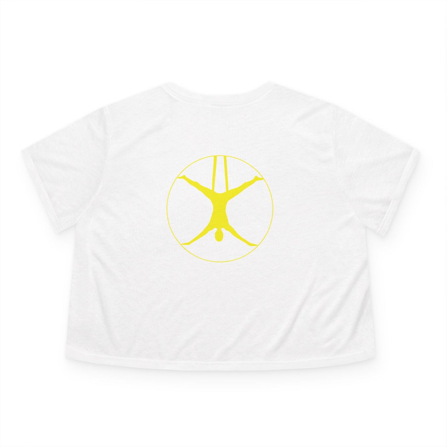 AIReal Yoga Cropped Tee | Cropped Flowy Top, short sleeve, gold logo on back