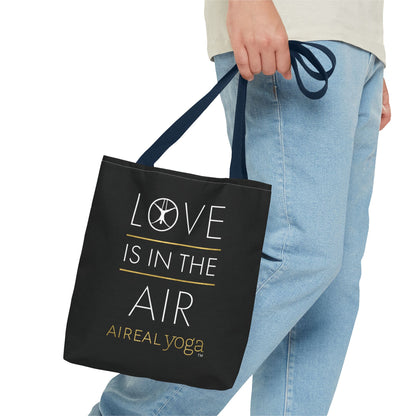 Love Is In The Air Tote Bag | Aerial Yoga Typography Tote