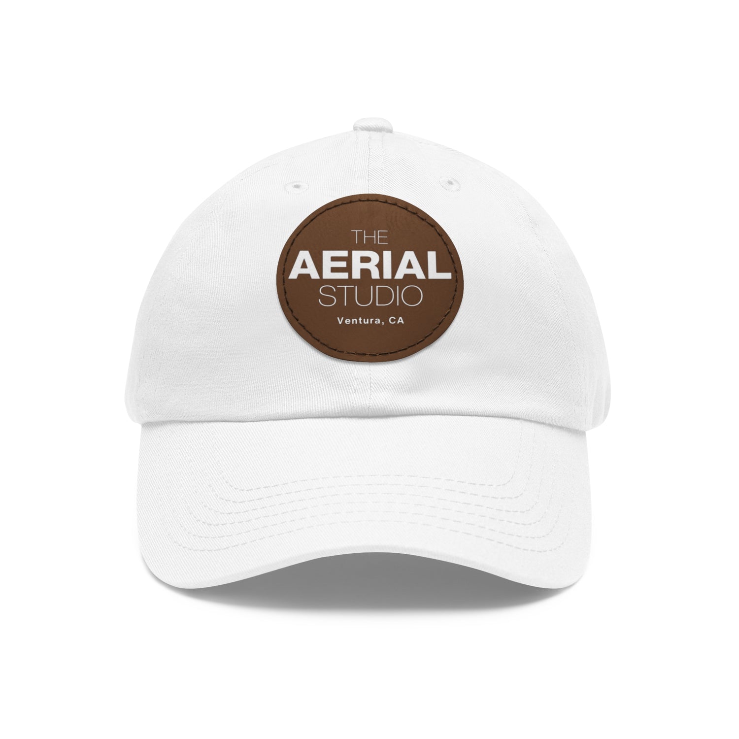 Aerial Studio Round Leather Patch Hat | Dad Hat with Leather Patch