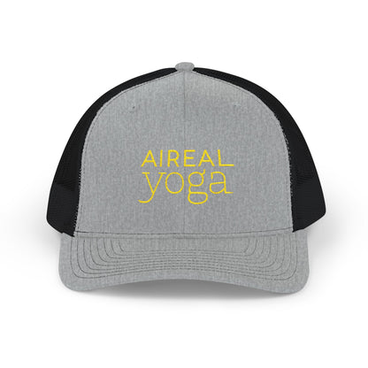 Aireal Yoga Embroidered Trucker Cap | Snapback Mesh Hat