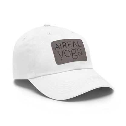 Aireal Yoga Leather Patch Dad Hat | Rectangle Logo