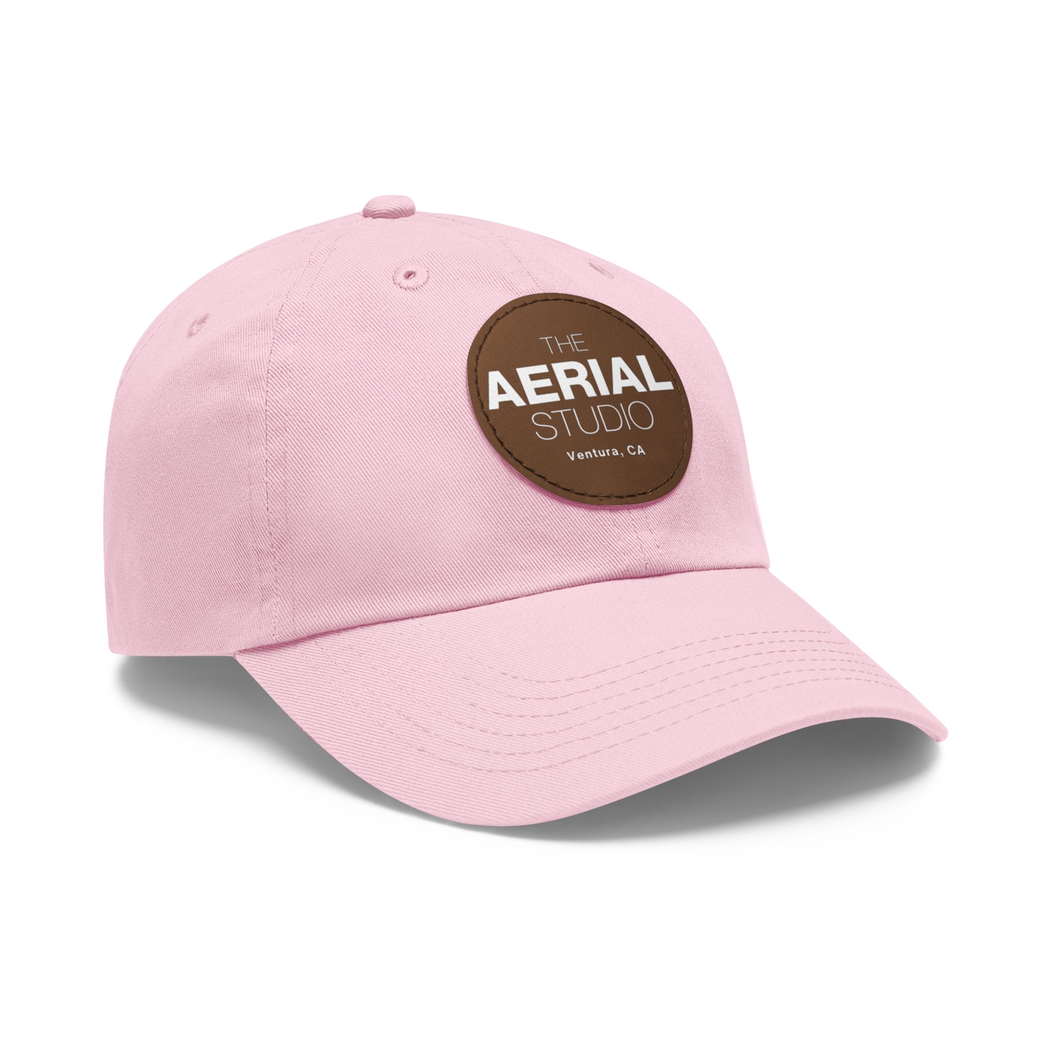 Aerial Studio Round Leather Patch Hat | Dad Hat with Leather Patch