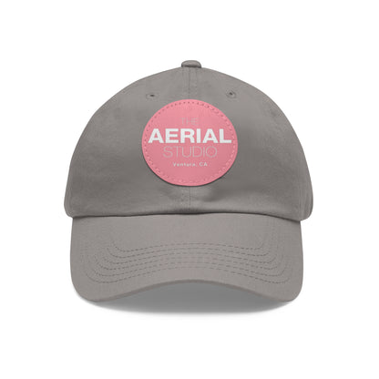 Aerial Studio Round Leather Patch Hat | Dad Hat with Leather Patch