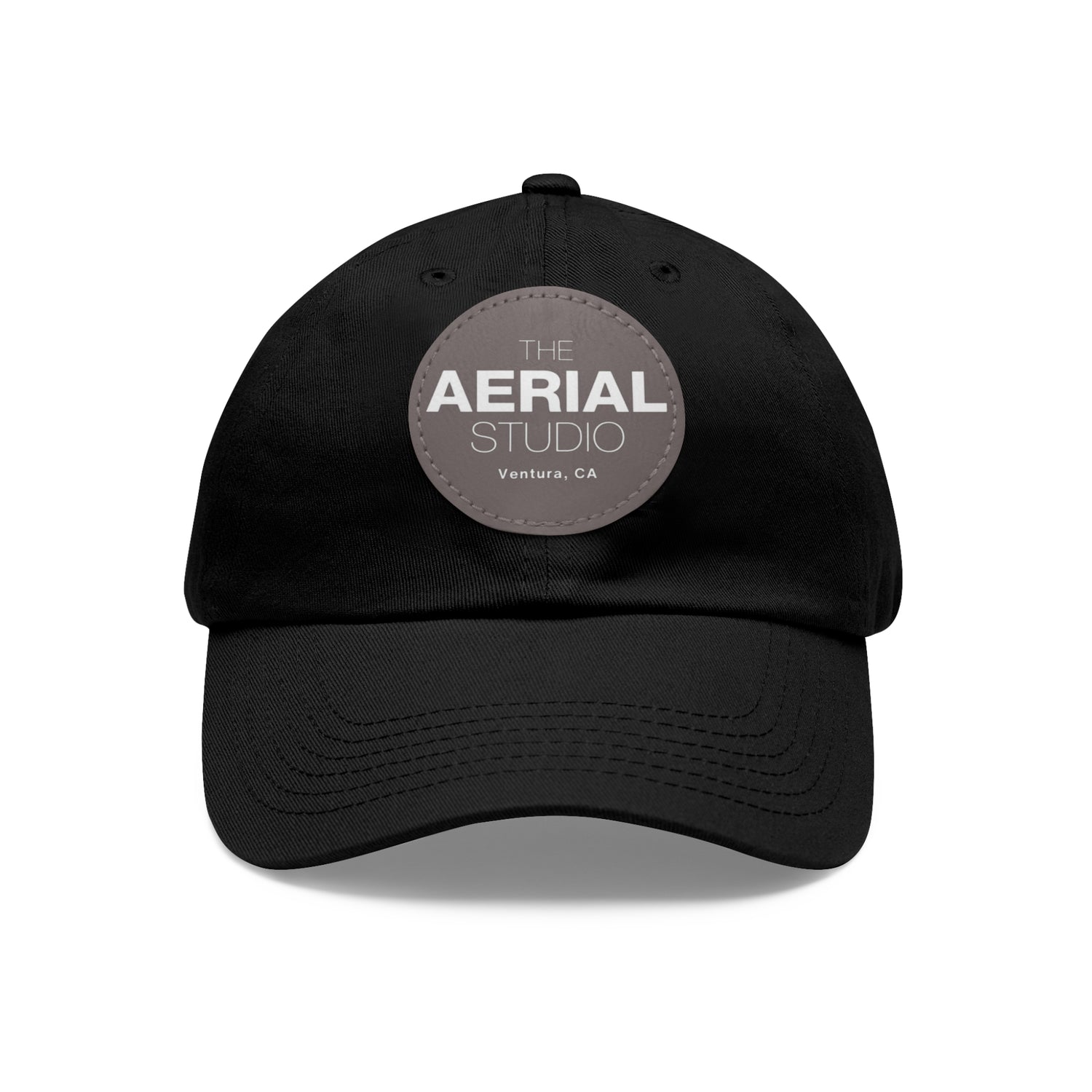 Aerial Studio Round Leather Patch Hat | Dad Hat with Leather Patch