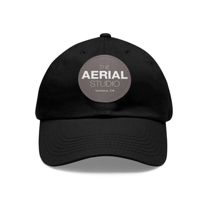 Aerial Studio Round Leather Patch Hat | Dad Hat with Leather Patch