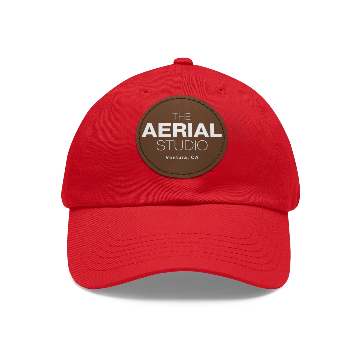 Aerial Studio Round Leather Patch Hat | Dad Hat with Leather Patch