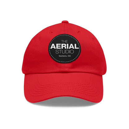 Aerial Studio Round Leather Patch Hat | Dad Hat with Leather Patch