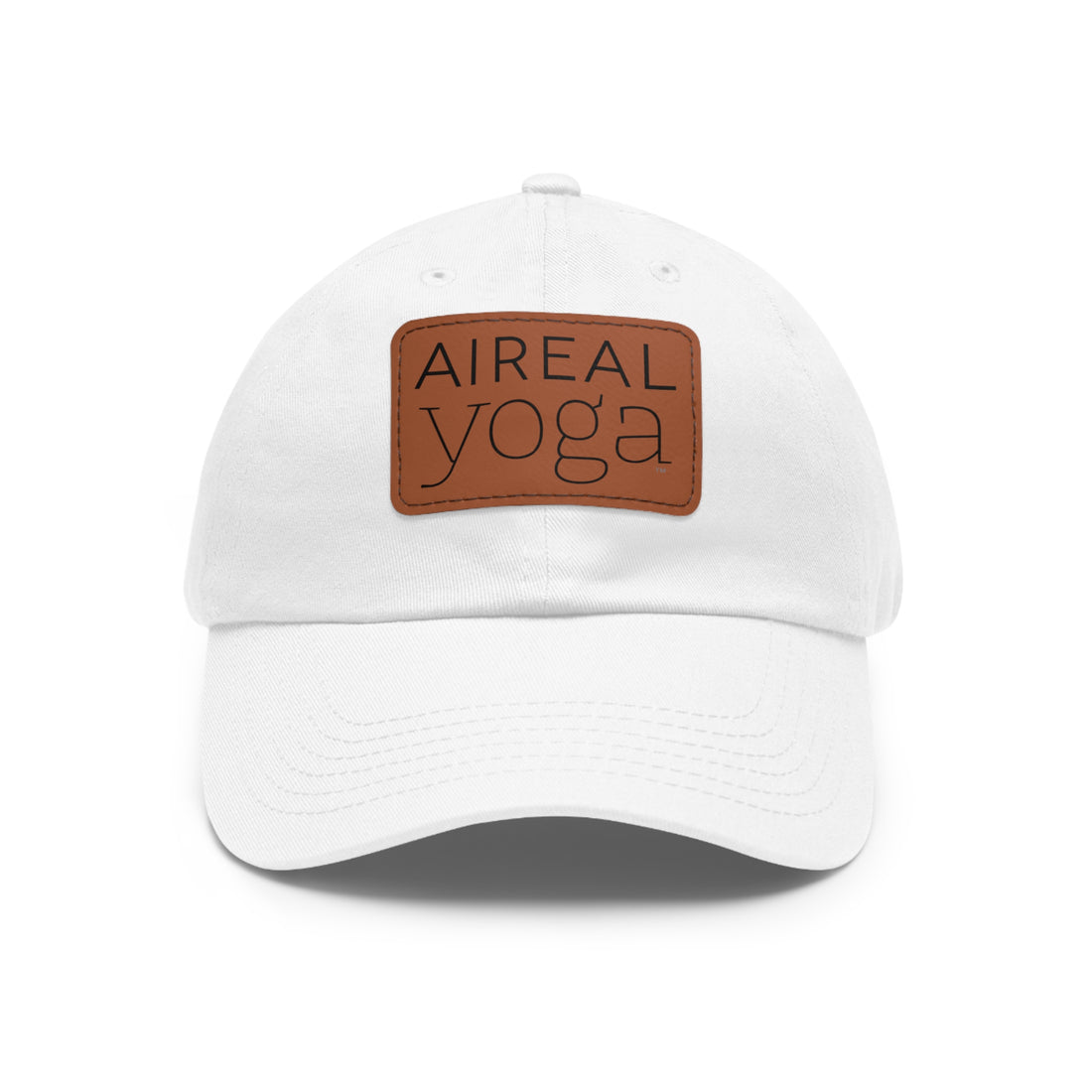 Aireal Yoga Leather Patch Dad Hat | Rectangle Logo