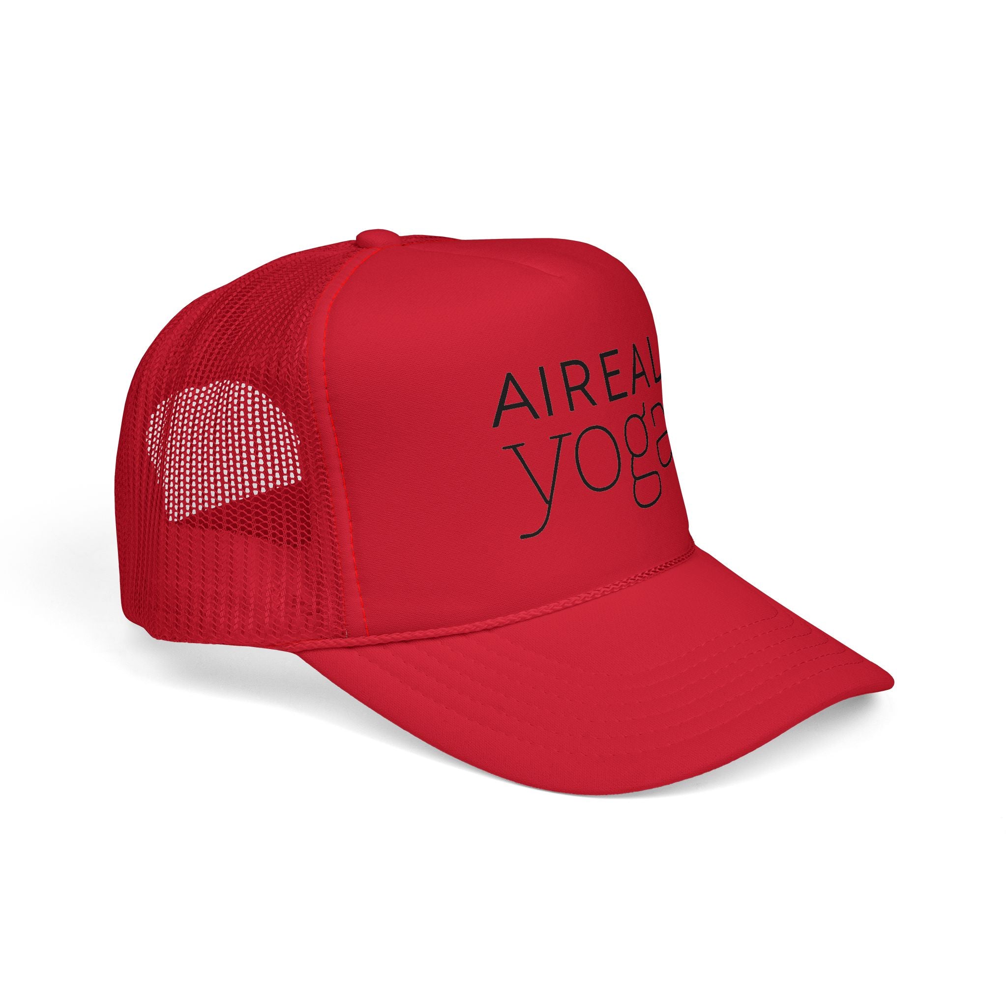 AIREAL yoga Trucker Cap | Embroidered Mesh Hat, Fitness Activewear