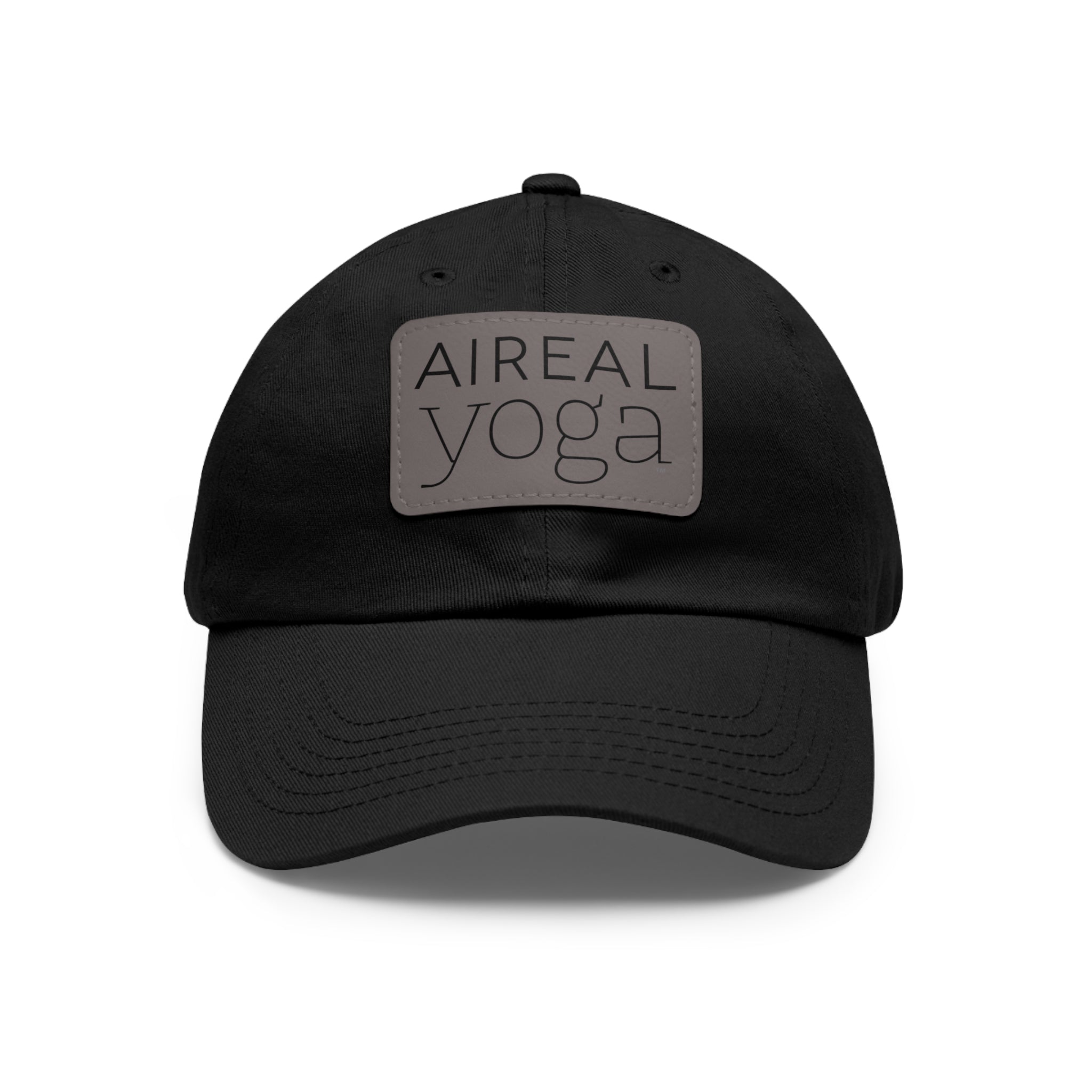 Aireal Yoga Leather Patch Dad Hat | Rectangle Logo