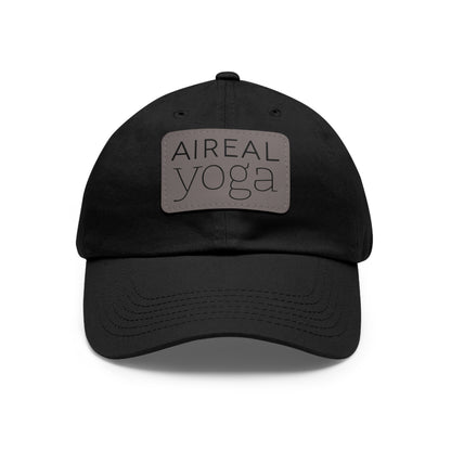 Aireal Yoga Leather Patch Dad Hat | Rectangle Logo