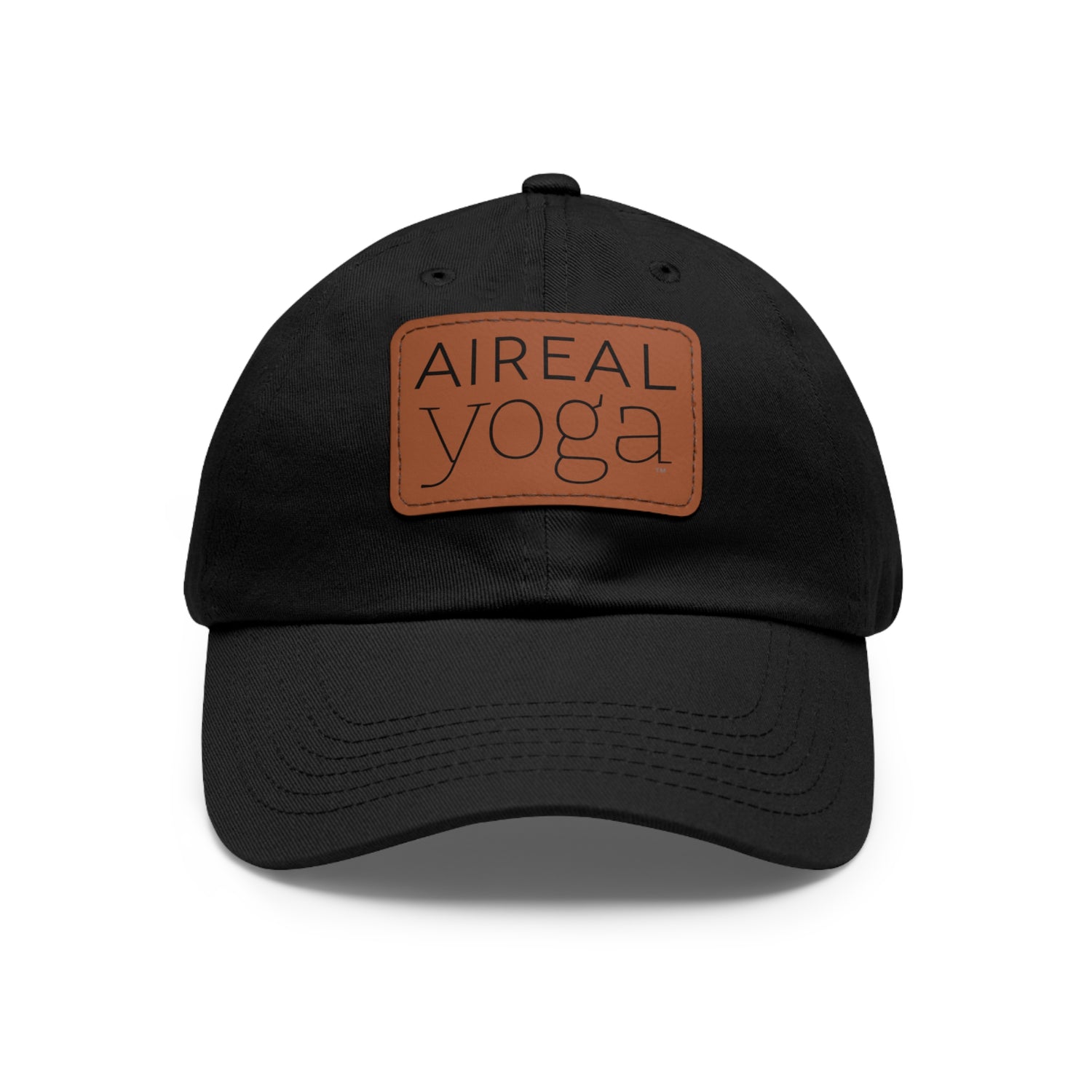 Aireal Yoga Leather Patch Dad Hat | Rectangle Logo