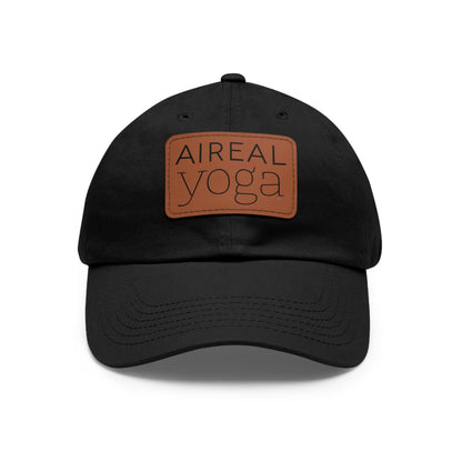 Aireal Yoga Leather Patch Dad Hat | Rectangle Logo