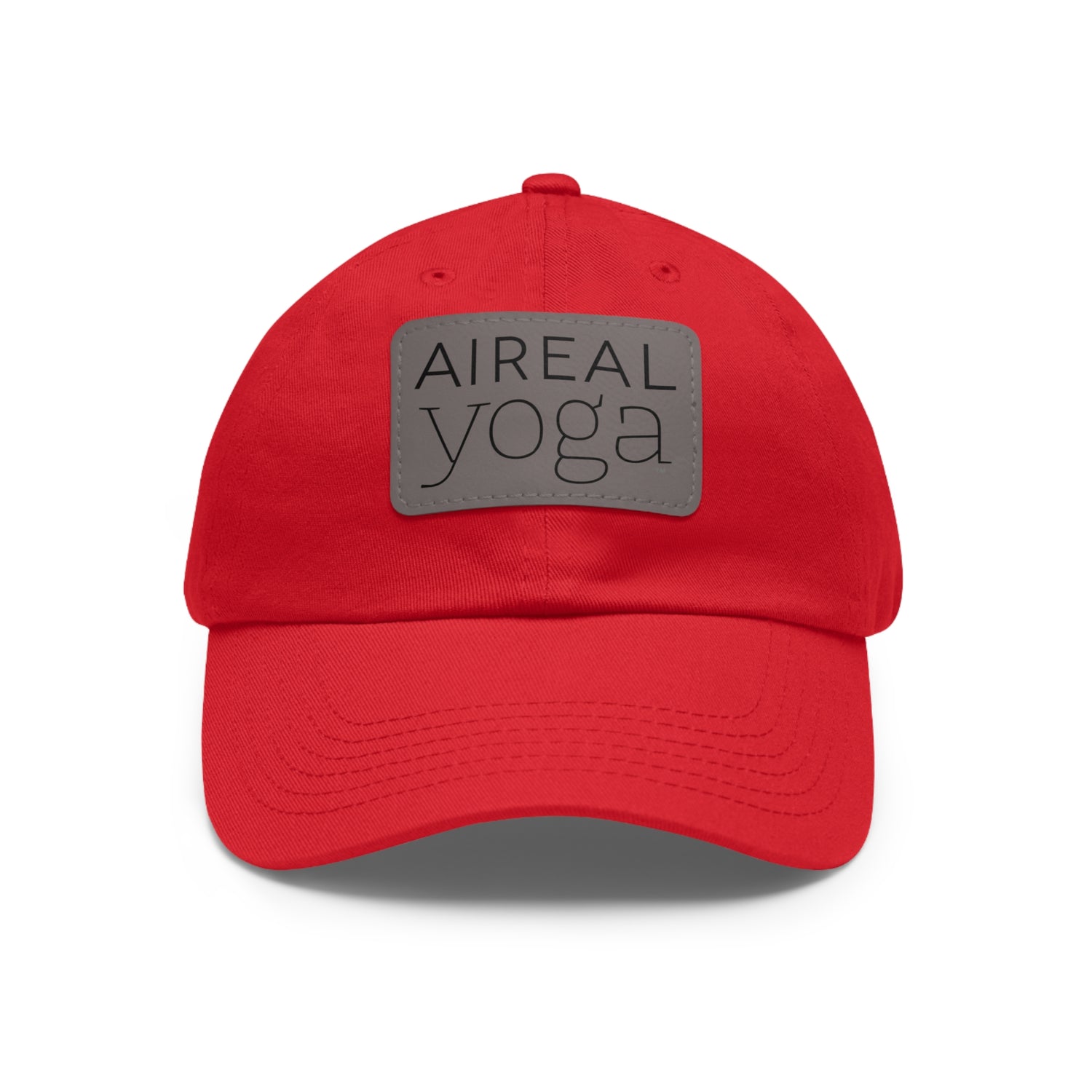 Aireal Yoga Leather Patch Dad Hat | Rectangle Logo