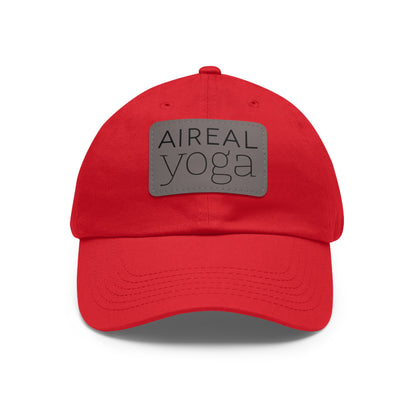 Aireal Yoga Leather Patch Dad Hat | Rectangle Logo