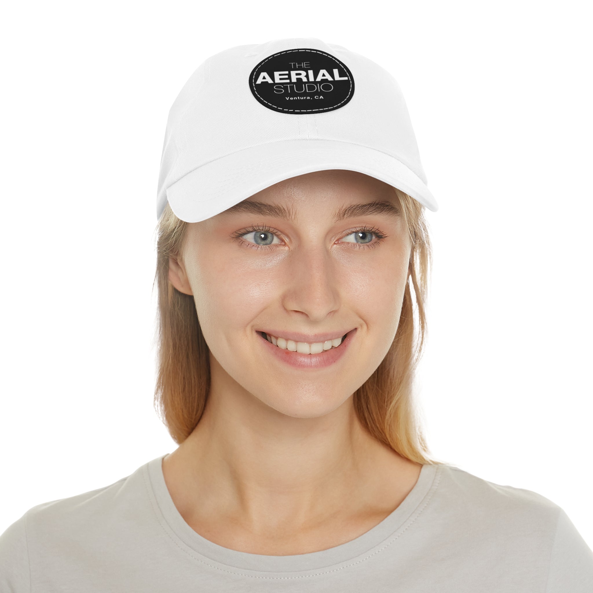 Aerial Studio Round Leather Patch Hat | Dad Hat with Leather Patch