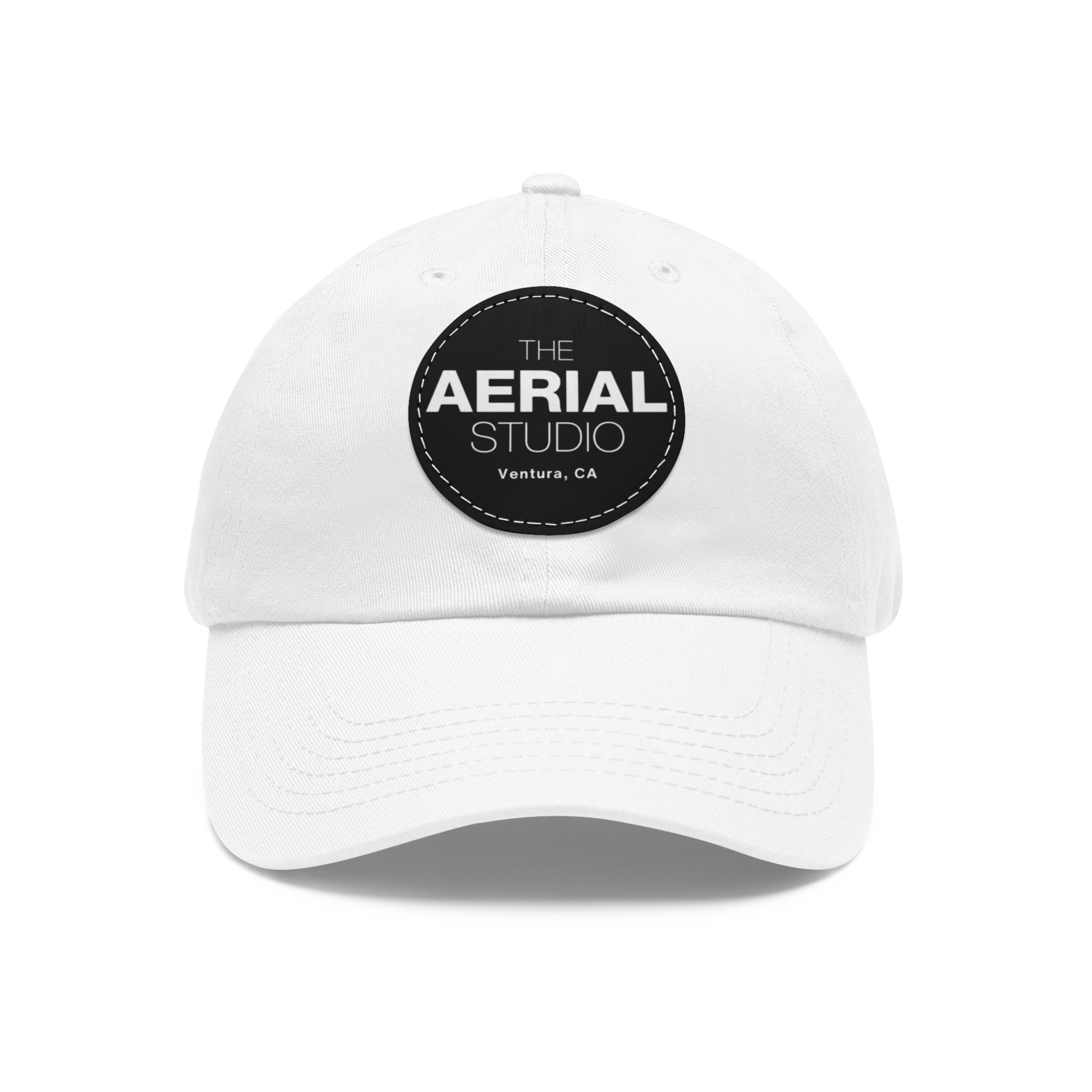 Aerial Studio Round Leather Patch Hat | Dad Hat with Leather Patch