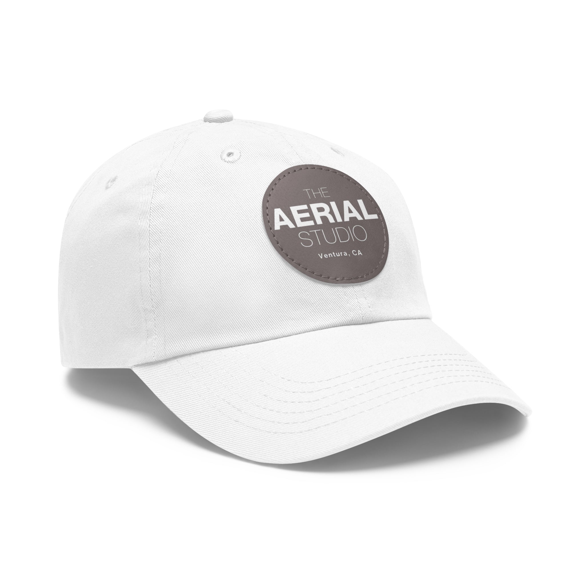 Aerial Studio Round Leather Patch Hat | Dad Hat with Leather Patch