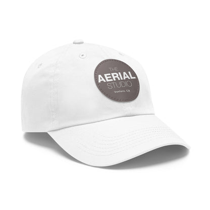 Aerial Studio Round Leather Patch Hat | Dad Hat with Leather Patch