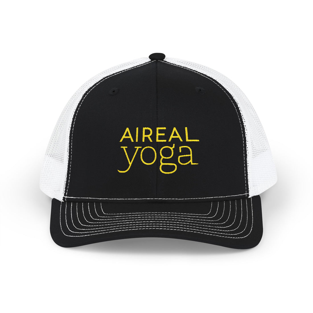 Aireal Yoga Embroidered Trucker Cap | Snapback Mesh Hat